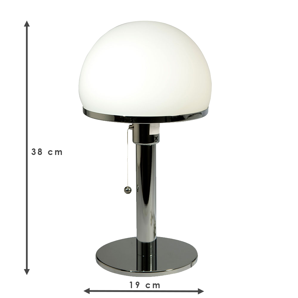 Table Lamp White Glass and Metal
