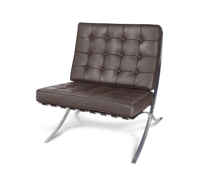 Leather Cushions and Steel Frame Lounge Chair - MODFEEL