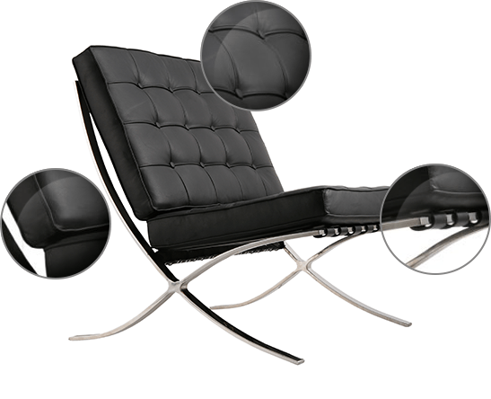 Leather Cushions and Steel Frame Lounge Chair - MODFEEL