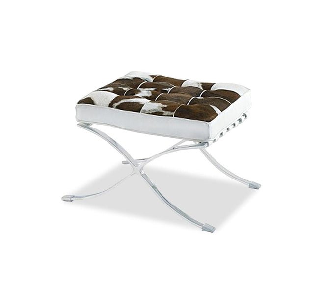 Leather Cushions and Steel Frame Lounge Ottoman - MODFEEL