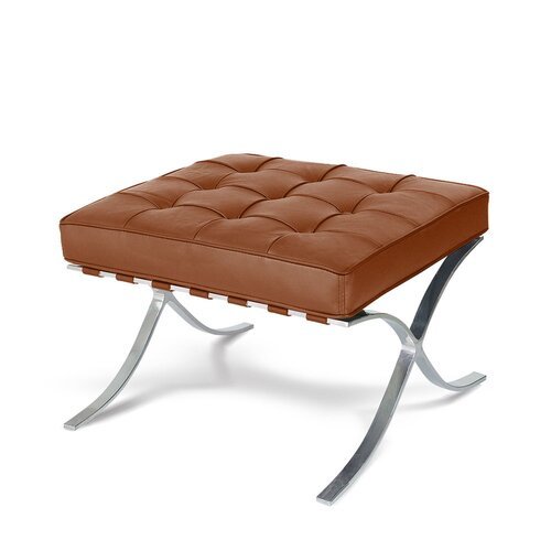 Leather Cushions and Steel Frame Lounge Ottoman - MODFEEL