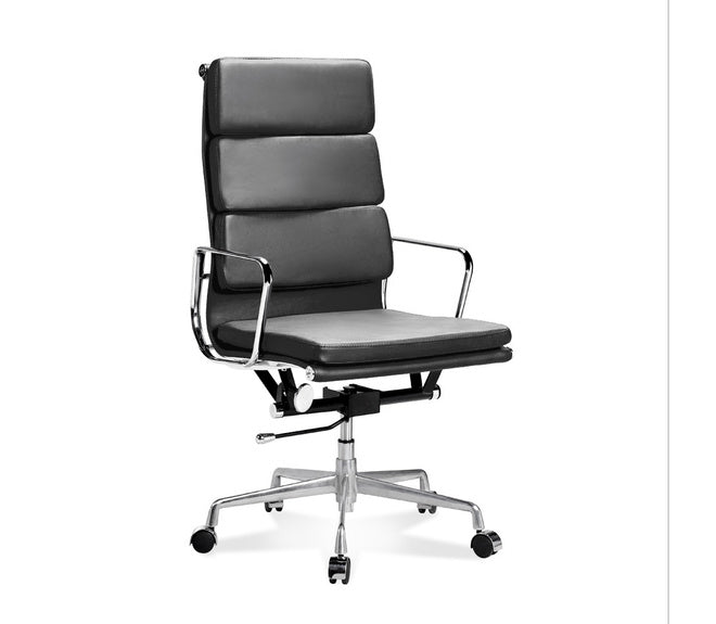 Soft Pad Leather cushions and Steel Frame Office Chair High Back