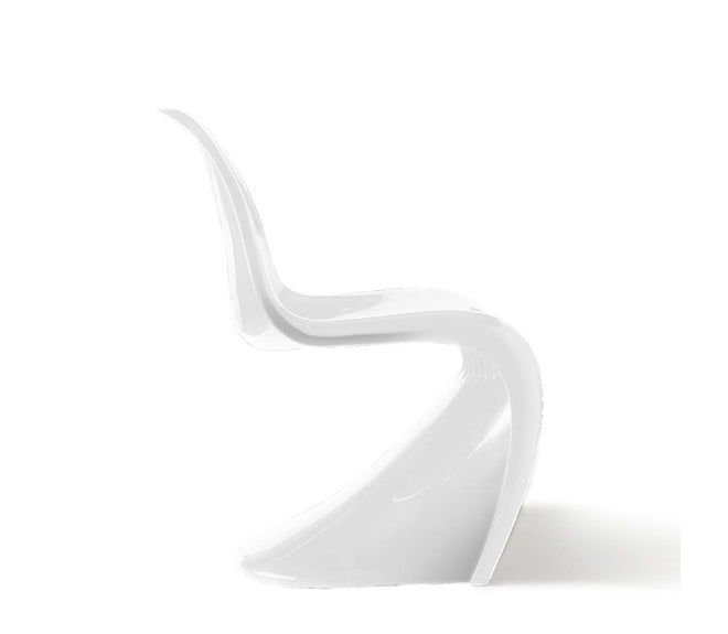 Chaise de salle à manger en forme de S blanche
