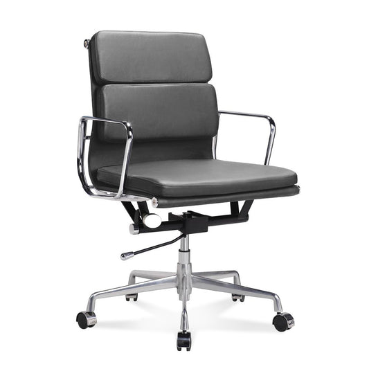 Soft Pad Leather cushions and Steel Frame Office Chair Low Back