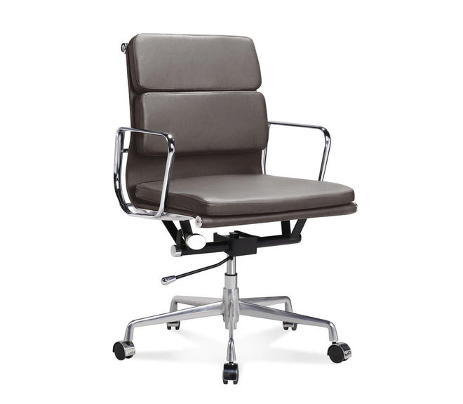 Soft Pad Leather cushions and Steel Frame Office Chair Low Back