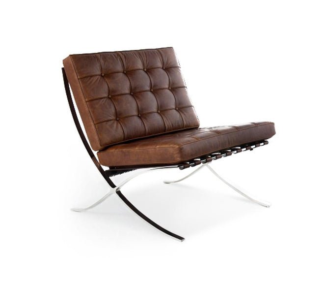 Leather Cushions and Steel Frame Lounge Chair - MODFEEL
